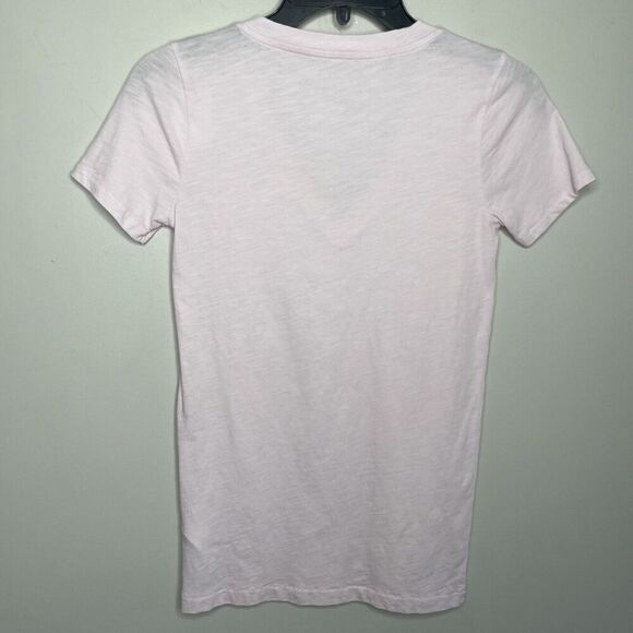 J.CREW Top Womens XXS Pink Slub Cotton V-Neck Tee NEW Slim-Fit H5967 - Picture 7 of 14